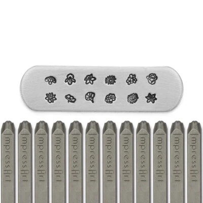 Paquete de 12 estampillas de metal ImpressArt flor de nacimiento firma, florales, joyas hágalo usted mismo... Foto 1 de 4