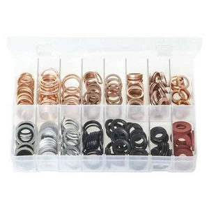 Assortimento Rondelle Tappo Pozzetto Alluminio Rame Dowty Fibra di Gomma Qtà 265 AB117N - Foto 1 di 3