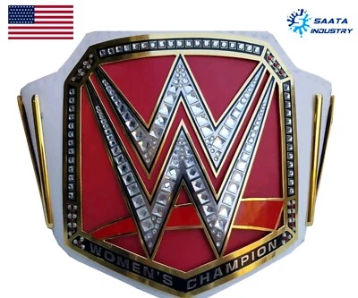 NEW Women Championship Replica Title Belt Adult Size RED 2MM Brass Metal Plates - Image 1 of 4