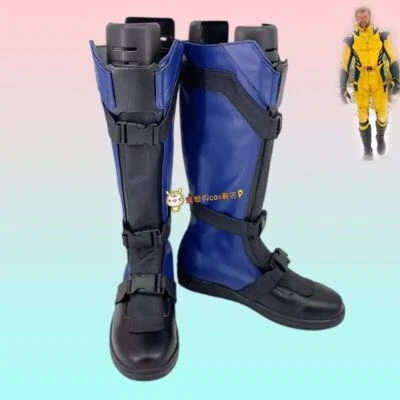 Deadpool 3 Wolverine Cosplay Shoes High Leg PU Boots Party Halloween Costume Men - Image 1 of 4