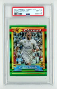 2022-23 Topps Finest Flashback Jumbo UEFA #77 CRISTIANO RONALDO Psa 10 Gem Pop 2 - Picture 1 of 5