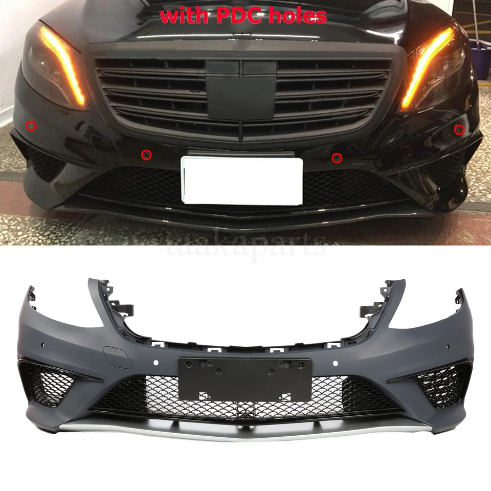 S63 Style Front Bumper Kit W/PDC for Mercedes Benz S-Class W222 2014-2017 - Image 1 of 4