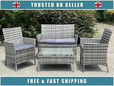 RATTAN GARDEN FURNITURE SET 4 PIECE CHAIRS SOFA TABLE SEATER PATIO CONSERVATORY