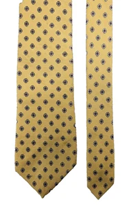 Vintage Chaps Tie Ralph Lauren 100% Wool Knit Yellow Medallion 1980s - Picture 1 of 6
