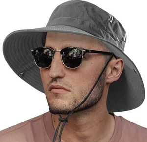 Sun Hats for Men Women Fishing Hat UPF 50+ Breathable Wide Brim Summer UV Protec - Picture 1 of 8