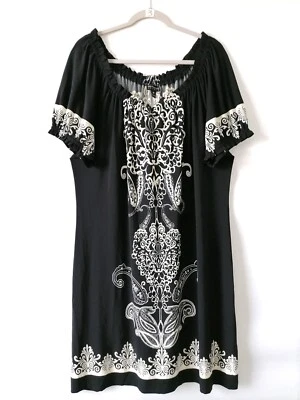 Vestido En Focus Studio Feminino Preto Manga Folhada Floral Fora do Ombro 16 - Imagem 1 de 4