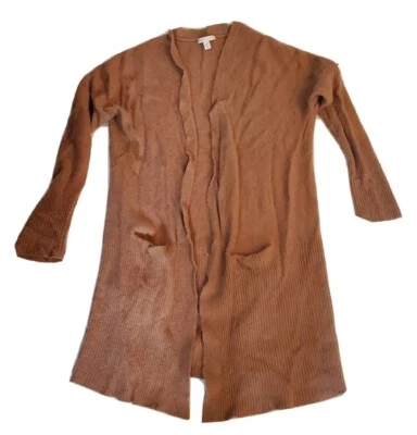 Cárdigan Chelsea & Violeta Talla S Frente Abierto Marrón Óxido Lana Mezcla Alpaca Bolsillos Foto 1 de 4