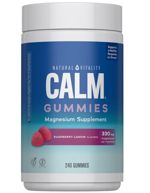Gomitas de magnesio CALM | 240 gomitas veganas frambuesa limón | de Natural Vitality Foto 1 de 4