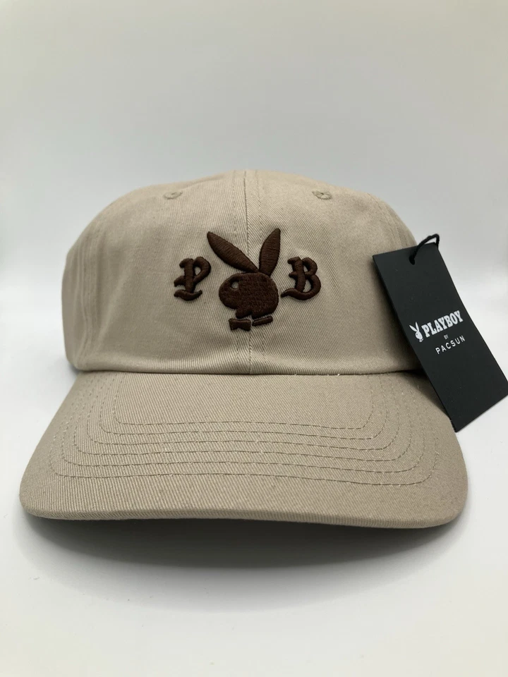 Pacsun Embroidered Playboy Tan Hat Baseball Cap - Image 1 of 4