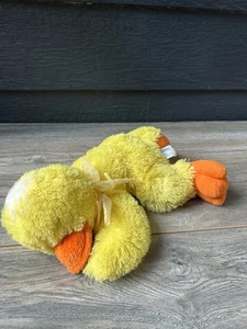 12" Kellytoy LAYING Sleeping FLOPPY DUCK yellow plush stuffed animal Lovey - Picture 1 of 8