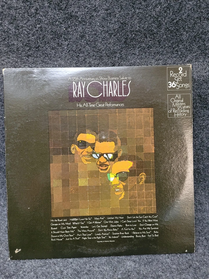 Vintage Ray Charles Vinyl 2 LP Set 25th Anniversary Hits Soul R&B ABC Records Foto 1 de 4