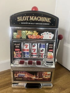 Mini Slot Fruit Machine Game One Arm Bandit Arcade Toy Slot Machine - Picture 1 of 12