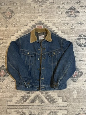 Vintage 70s Lee Storm Rider Blanket Lined Denim Jean Jacket Large 22x26 - Image 1 of 4
