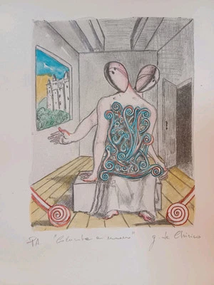 Giorgio De CHIRICO  STAMPA colorata, a manoFIRMATA A MANO - Immagine 1 di 4