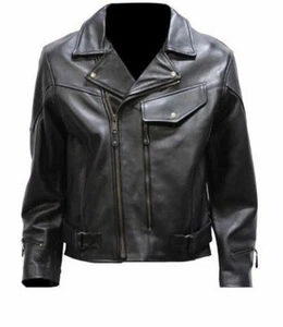 Mens Pistol Pete Top-Grade, Genuine Naked Cowhide Leather Jacket Zip Out Liner - Picture 1 of 5