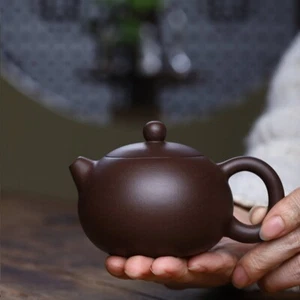 Xishi Pot Real Yixing Zisha Purple Clay Tea Pot Marked Ball Shaped Infuser Holes - Picture 1 of 10