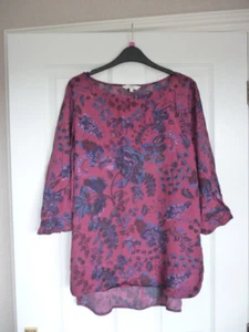 Womens Next wine/blue floral print tunic size 14 BNWT (£24 new) - Picture 1 of 3