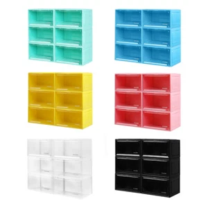 Shoe Storage Box Sneaker Display Case Collections Cabinet Stackable Magnetic - Picture 1 of 191