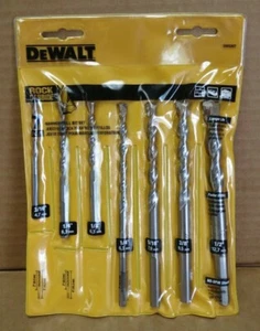 DEWALT DW5207 ROCK CARBIDE MASONRY HAMMER DRILL BIT SET 7 PIECE NEW - Picture 1 of 4