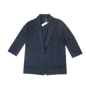 NWT J.Crew Sophie Open-Front Sweater Blazer in Navy Blue Knit Cardigan S $148 - Picture 1 of 2