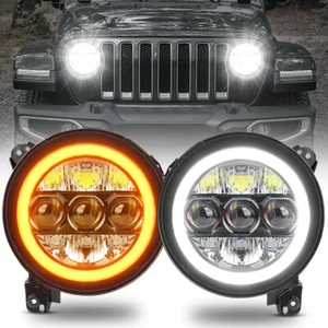 "FAROS LED DELANTEROS 9"" PULGADAS PARA JEEP WRANGLER JL/ 2018-2023 JEEP GLADIATOR JT" - Imagen 1 de 12