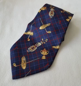 Corbata de golf vintage TOMMY HILFIGER roja azul para hombre 100 % seda - Imagen 1 de 6