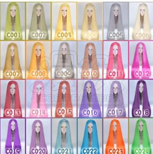 Cosplay Anime Long Straight Wig Mittelteil Glatt Gerade Lang Perücke Middle Part - Bild 1 von 6