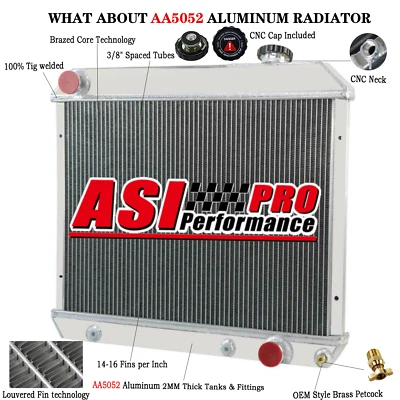 4-Row Radiator For 1963-66 Chevy C10 C20 C30 Pickup Pontiac Catalina 1961-1964 Foto 1 de 4