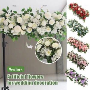 50/100CM DIY Wedding Rose Flower Wall Arrangement Arch Row Backdrop Home Decor - Picture 1 of 21