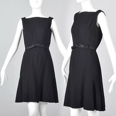 XS 1950s Adele Simpson Black Dress Cocktail Evening Holiday Party Dress 50s VTG - Image 1 of 4