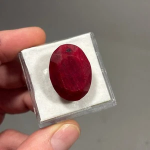 Piedra preciosa facetada ovalada rubí rojo profundo grande 28x22x14 mm 83 quilates Eo-1165 - Imagen 1 de 4