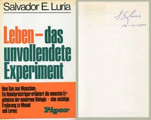NOBELPREIS 1969 MIKROBIOLOGE Salvador Luria Autogramm, signed Buch - Bild 1 von 1