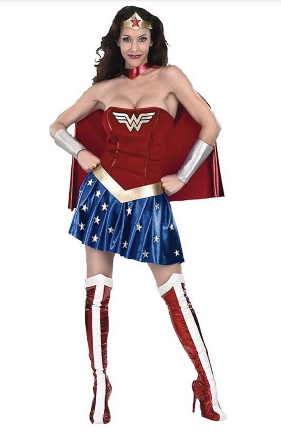 Déguisement femme DC Comics Wonder Woman super héros fantaisie taille moyenne UK 12-14 - Photo 1/1