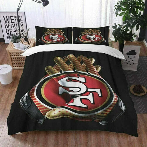 US San Francisco 49ers Comforter Cover 3PCS Bedding Sets Duvet Cover Pillowcases Cover