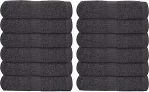 Premium 100%Ringspun Gray Cotton Washcloths Perfect Spa, Home, Baby Towel 13x13 - Picture 1 of 12