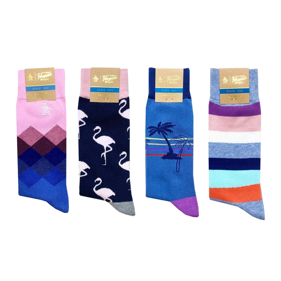 Original Penguin Crew Socks Mens Novelty Combed Cotton Blend - Imagem 1 de 1