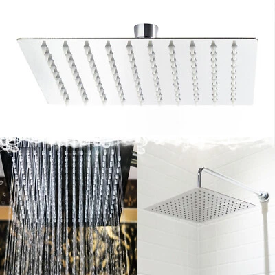 Pommeau de douche Carré Pomme Jet de pluie Tête Douche Acier inoxydable 25x25cm