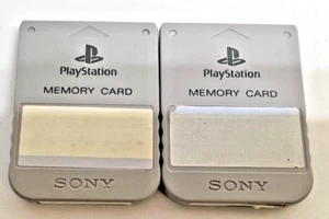 Sony PlayStation OEM Memory Card For PlayStation 1 PS1 Untested (x2) - Picture 1 of 2