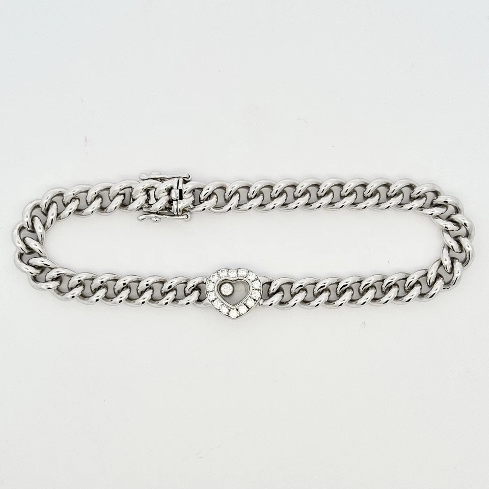 Brazalete Chopard Happy Hearts de oro blanco de 18 quilates con pavé de diamantes Foto 1 de 3