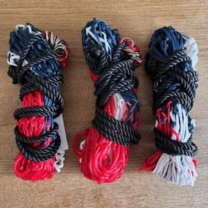 Heunetze, 3er Pack (42” Länge/3” Löcher) ROT WEISS BLAU, KOSTENLOSER UK-Versand - Bild 1 von 1