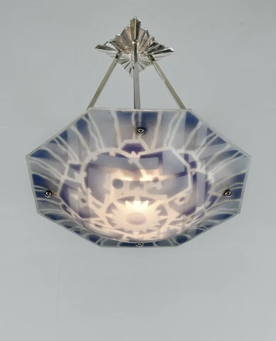 LOYS LUCHA : FRENCH 1930 ART DECO CHANDELIER ...... pendant lamp daum era France Cover