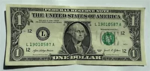 $1 DOLLAR BILL ERROR 2021 Misalignment 6th digit Left Over Ink/Gas Pump - Picture 1 of 2