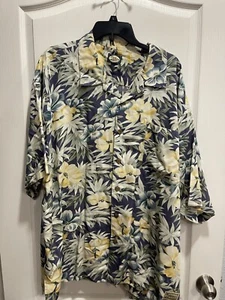 Vintage Tommy Bahama Floral Hawaiian Shirt XXL 2XL 100% Rayon Short Sleeve Aloha - Picture 1 of 6
