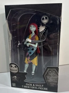 Tim Burton The Nightmare Before Christmas Jack & Sally 7" Vinyl Figure New - Picture 1 of 7