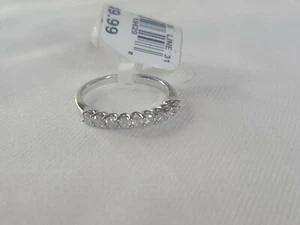 10k White Gold 1/2 CTTW Diamond Engagement Ring Prong Band Size 7 MSRP $1250 NWT - Picture 1 of 7