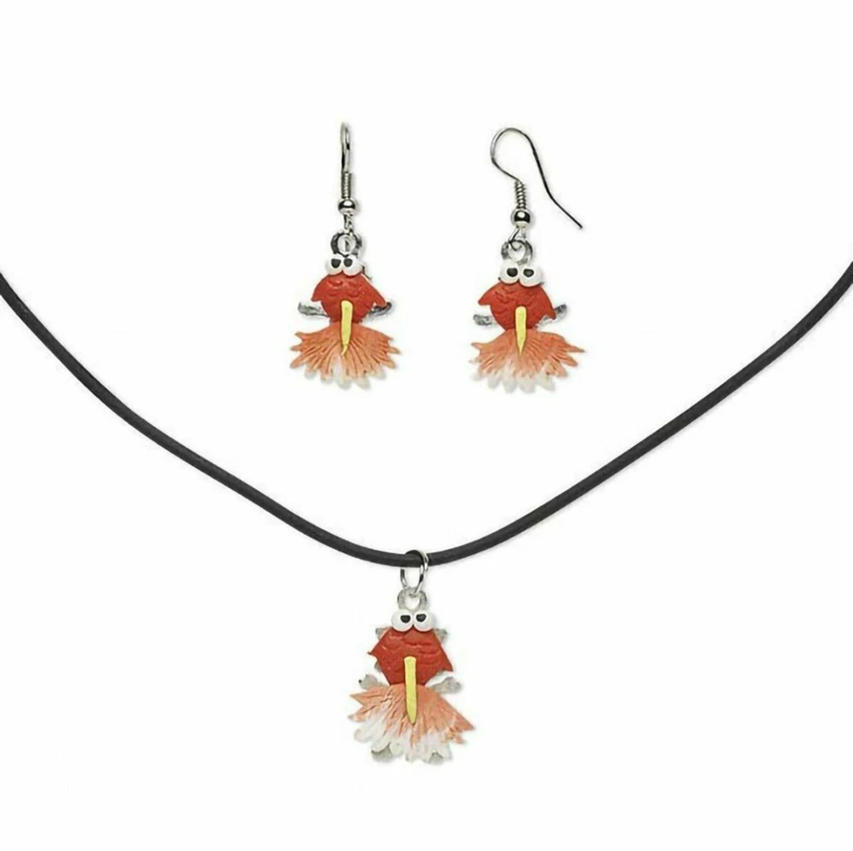 Juego de pendientes collar de arcilla polimérica Fimo peces tropicales hechos a mano Foto 1 de 1