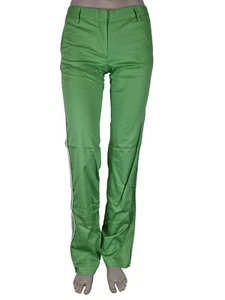 Paul & Joe Women's Trousers Green & White Trim Straight Leg Cotton Stretch Pants - Picture 1 of 13