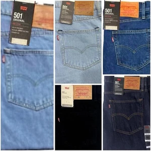 Levis 501 Mens Original Regular Straight Fit Leg Denim Jeans New - Picture 1 of 26