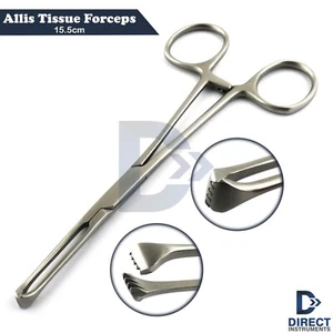 Allis Tissue Forceps 15.5cm 4X5 Teeth Jaws Surgical Clamps Gynecology Instrument - Picture 1 of 5