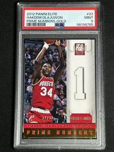2012 Panini Elite Prime Numbers Gold Hakeem Olajuwon #22 PSA 9 MINT SSP /24 RARE - Picture 1 of 2